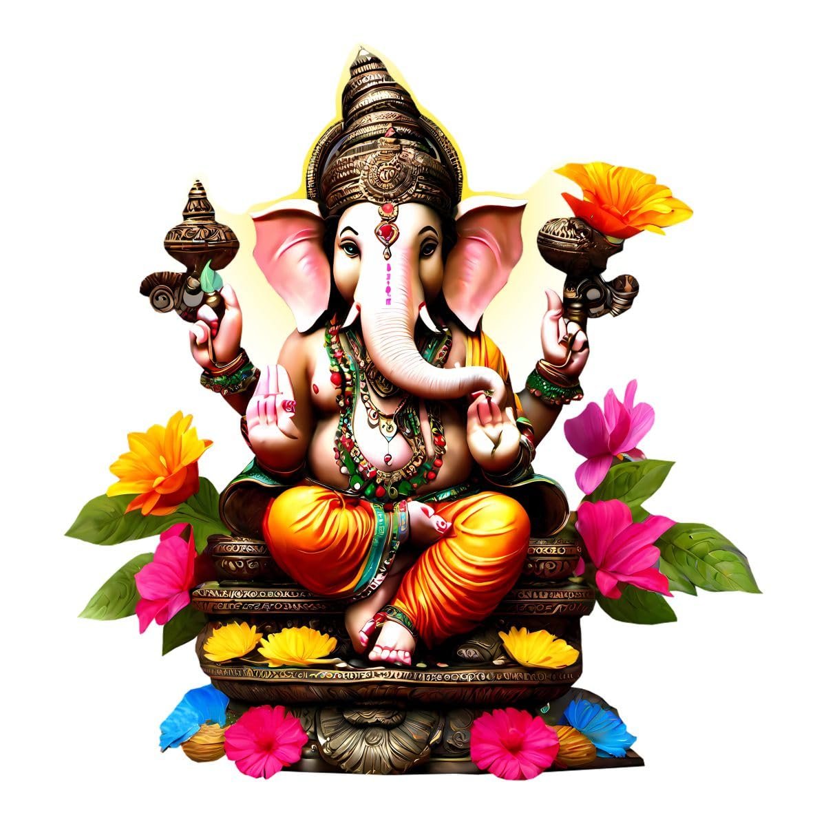Home 3D Ganesha Big Size Wall Sticker for Prayer Room & Home