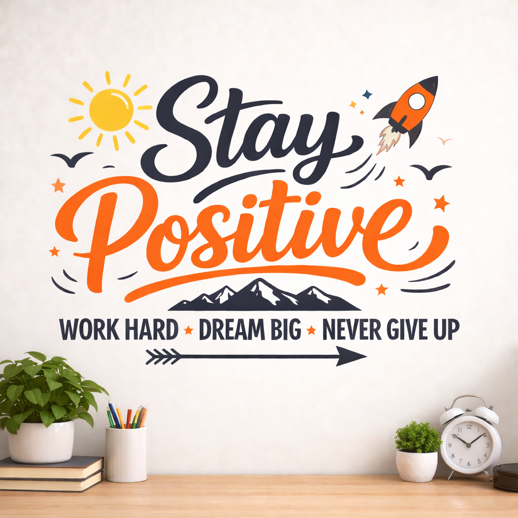 Home Stay Positive Wall Art Sticker